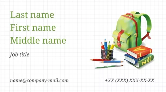 Private school business card Template